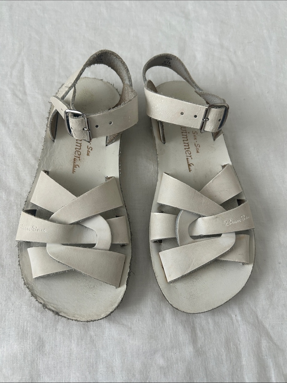 Sun Sand Summer Sandals for Girls white, Sz. 12.